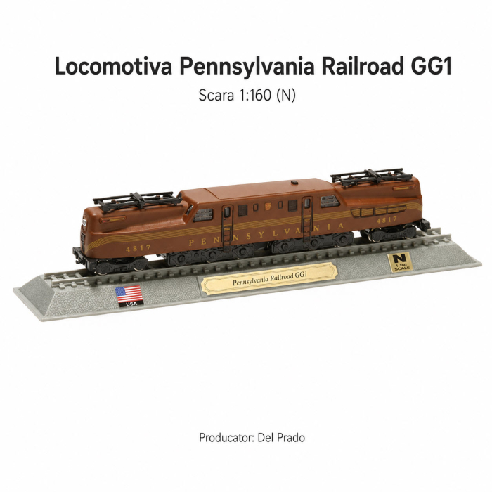 Macheta statica locomotiva Pennsylvania Railroad GG1 1:160 N, Del Prado, maro [2]