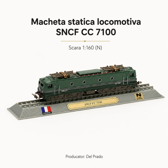 Macheta statica locomotiva SNCF CC 7100 1:160 N, Del Prado, verde [2]