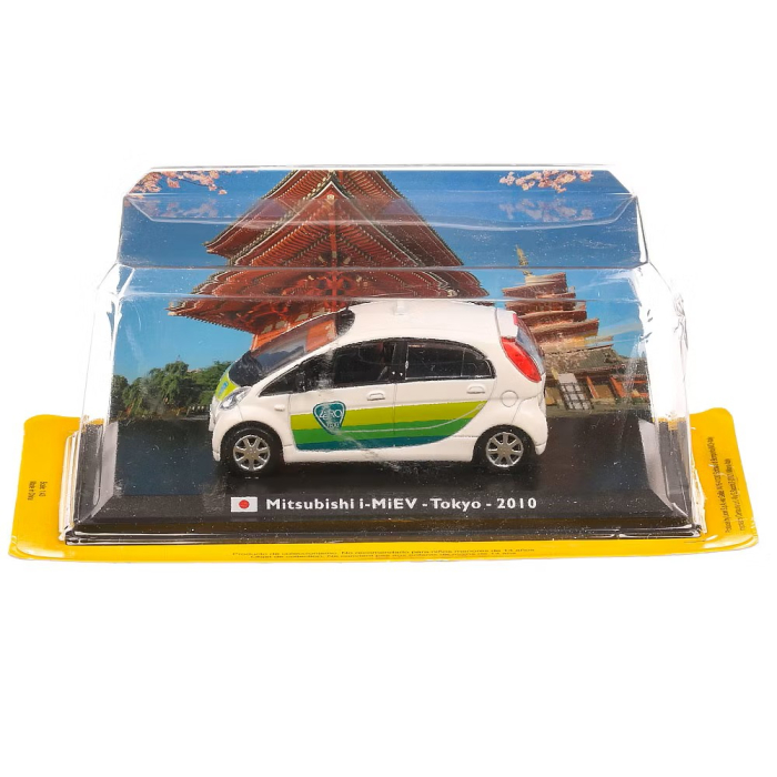 Macheta Taxi Mitsubishi i-MiEV Tokyo 2010, alb cu verde, Atlas, Scara 1:43 [4]