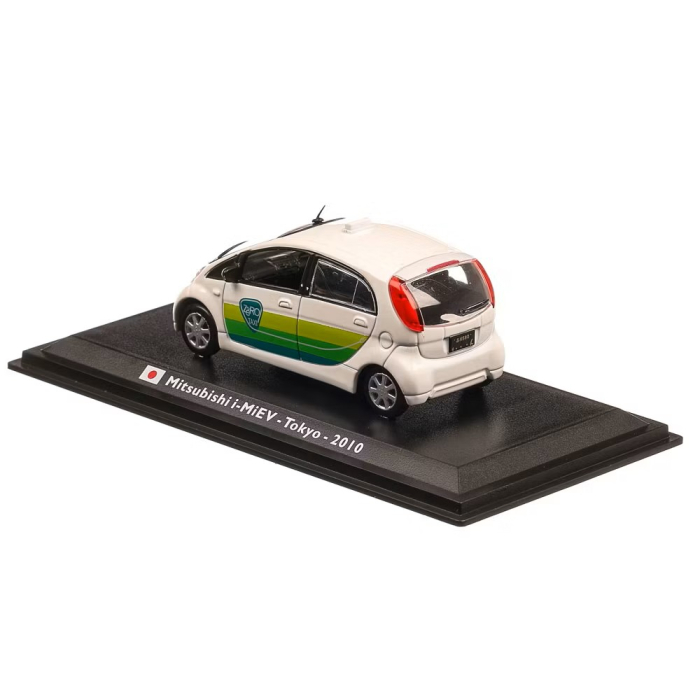 Macheta Taxi Mitsubishi i-MiEV Tokyo 2010, alb cu verde, Atlas, Scara 1:43 [2]