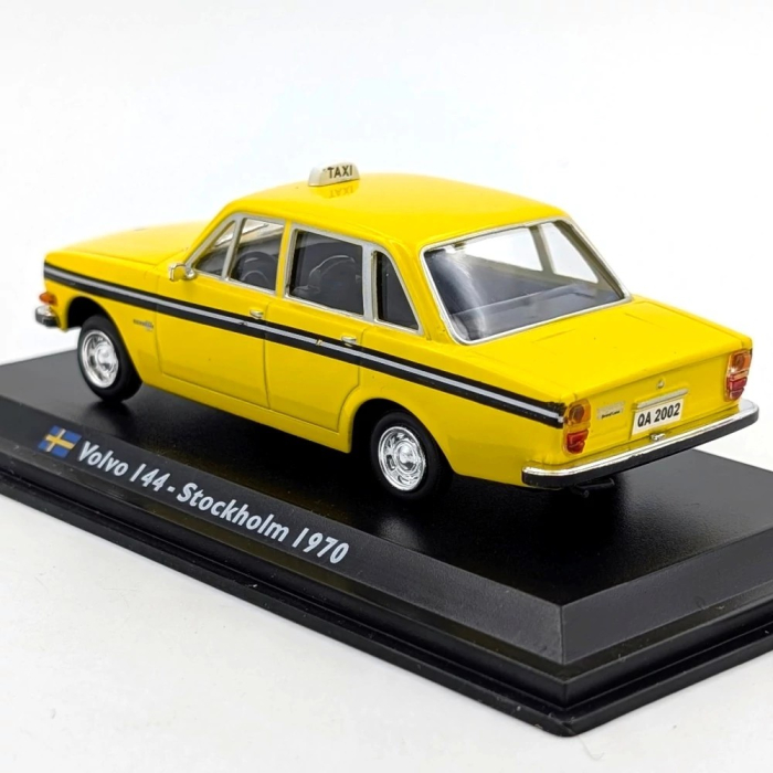 Macheta Taxi Volvo 144 Stockholm 1970, scara 1:43, galben-negru, Atlas [2]