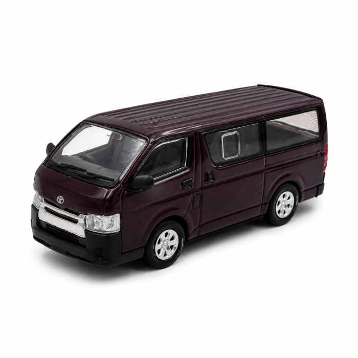 Macheta Toyota Hiace KDV200V 2015 bordo inchis + pachet accesorii 1:64 BM Creations [2]