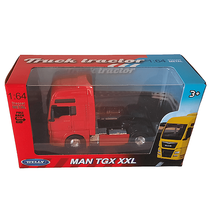 Macheta Camion MAN TGX XXL 2 axe Rosu 1:64 Welly [2]