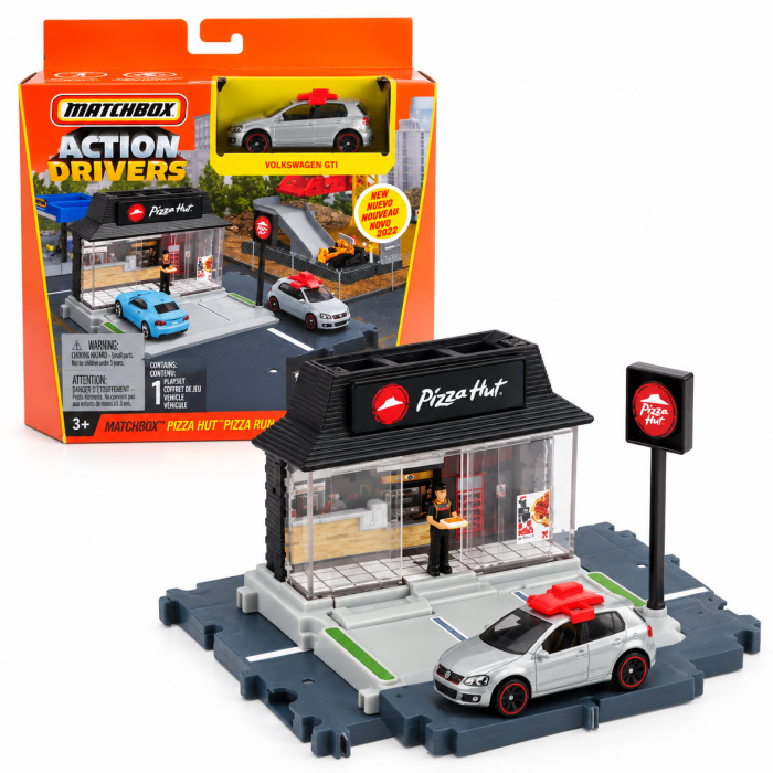 Set de joaca Matchbox Action Drivers Pizza Hut cu Volkswagen GTI inclus, scara 1:64 [3]