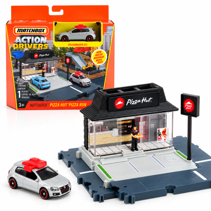 Set de joaca Matchbox Action Drivers Pizza Hut cu Volkswagen GTI inclus, scara 1:64 [2]