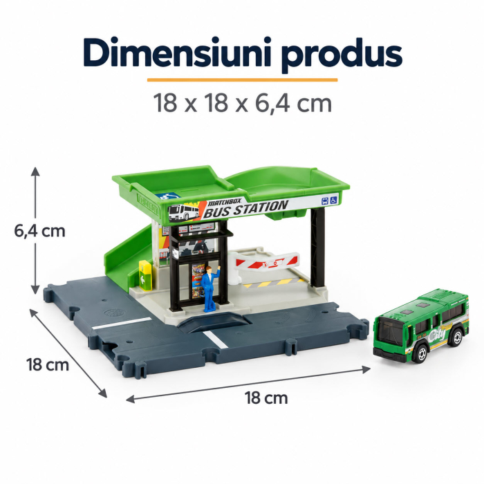 Set de joaca Matchbox Action Drivers Statia de Autobuz cu autobuz inclus, scara 1:64 [3]