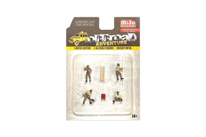 Set figurine off-road American Diorama 76492MJ, scara 1:64 – 4 figurine + 2 accesorii [4]