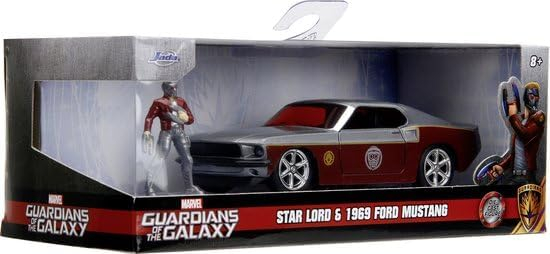 Set joaca cu masinuta Ford Mustang 1969 si Figurina Star Lord, Jada Toys, scara 1/32 [5]