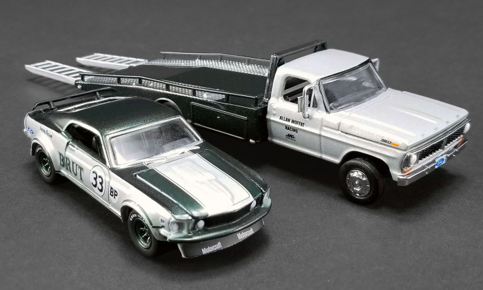 Set masinute ACME Diecast, 1969 Trans Am Mustang & Ford F-350 Ramp Truck Allan Moffat Racing #33 scara1/64 [4]