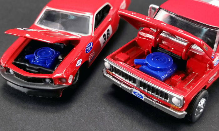 Set masinute ACME Diecast, 1969 Trans Am Mustang & Ford F-350 Ramp Truck Allan Moffat Racing #38 scara1/64 [5]