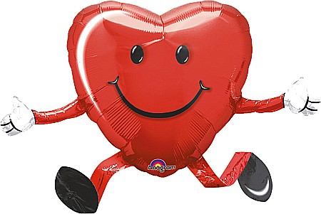 BALOANE AIRWALKERS - Balon in forma de inima AirWalkers- folie metalizat