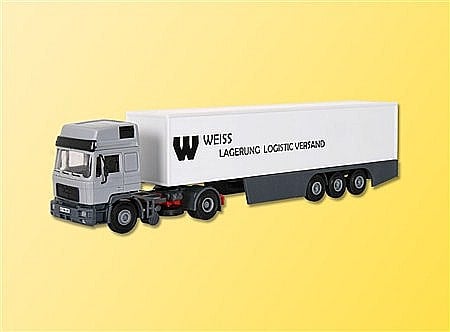 Camioane - Camion MAN HD cu semiremorca inchisa scara H0 (1:87) Kibri 14661