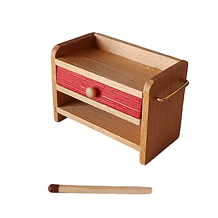 DORMITOR - mobilier si accesorii miniaturi papusi - Dulapior cu sertar rosu - miniatura casute de papusi