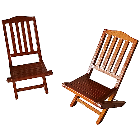 GRADINA - mobilier, decoratiuni si accesorii miniaturi papusi - Scaune de gradina set 2buc din lemn cires - miniatura casute de papusi