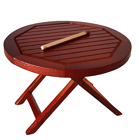 GRADINA - mobilier, decoratiuni si accesorii miniaturi papusi - Masa rotunda de gradina din lemn de cires - miniatura casute de papusi