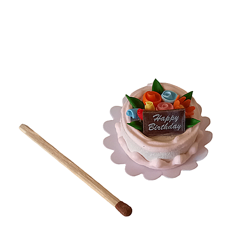 Bacanie, mancare si desert miniaturi casuta papusi - Tort "Happy Birthday" - miniatura casuta de papusi
