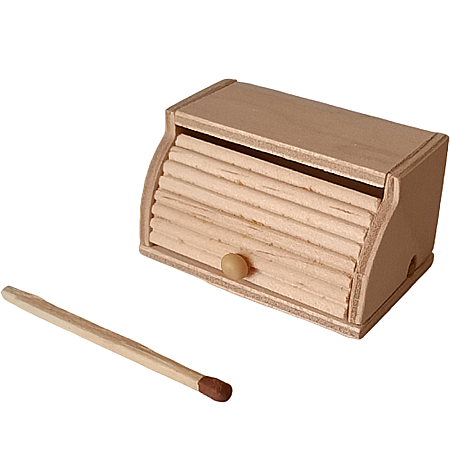 BUCATARIE - mobila, vase, ustensile, mancare, aparatura miniaturi papusi - Cutie din lemn pentru paine - miniatura casute de papusi