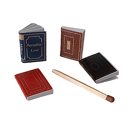 CASUTE DE PAPUSI LA SCARA 1:12 – mobilier și accesorii premium pentru colecționari - Carti asortate - set 4 buc - miniaturi casute papusi