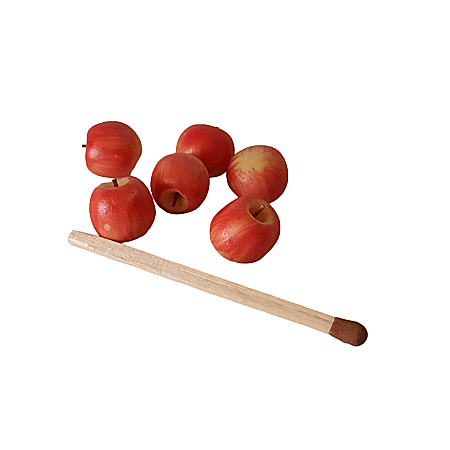Bacanie, mancare si desert miniaturi casuta papusi - Mere delicioase - set 6 buc- miniaturi casute de papusi