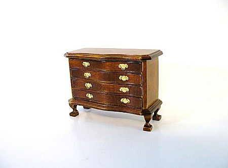 DINING ROOM / LIVING ROOM- mobilier si accesorii - Bufet din lemn sculptat de culoare NUC - miniaturi colectionari papusi