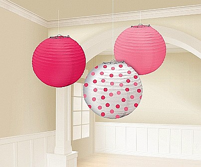 DECORATIUNI PETRECERE CARNAVAL - GLOB HARTIE 3 culori- SET 3 BUCATI diametru 24 cm