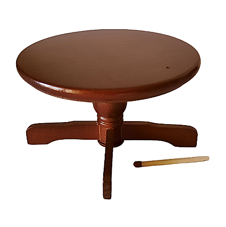 DINING ROOM / LIVING ROOM- mobilier si accesorii - Masa rotunda tip WINDSOR culoare cires - miniatura casute de papusi