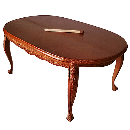 DINING ROOM / LIVING ROOM- mobilier si accesorii - Masa mare ovala sculptata Louis VI- miniatura pentru casute de papusi