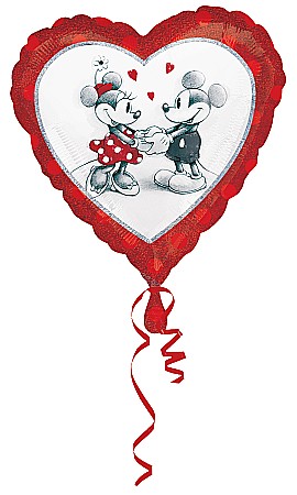 BALOANE MODELE DEOSEBITE - Balon in forma de inima Holografic Mickey & Minnie Mouse indragostiti - folie metalica