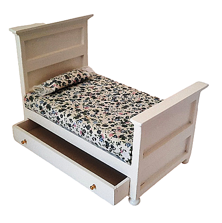 Dormitor DeLuxe set 2 piese din lemn alb - miniatura casute de papusi [1]