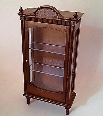 DINING ROOM / LIVING ROOM- mobilier si accesorii - Vitrina din lemn Louis culoare nuc - miniatura casute papusi