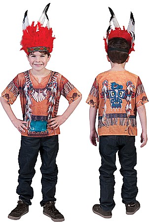TRICOURI TEMATICE 3D - Tricou 3D Imprimeu Amerindian pentru copii – Multicolor, material de calitate cod FF402130