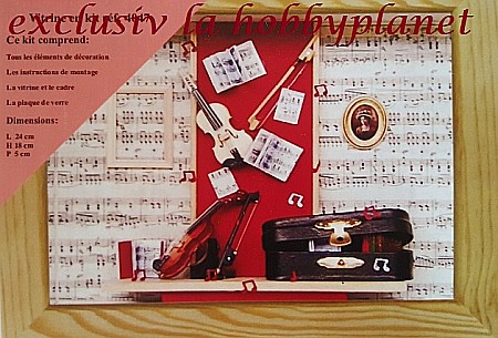 Kituri complete pentru asamblat - Casute si diorame - Kit diorama vitrina pentru asamblare - caseta muzicianului