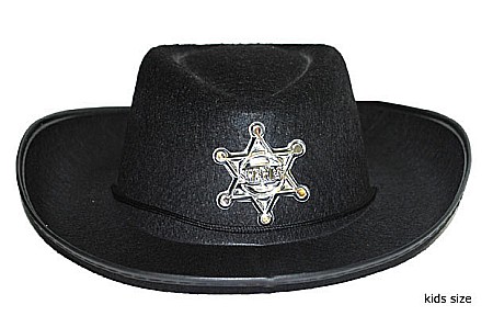 COWBOY WESTERN - Palarie copii sherif - neagra