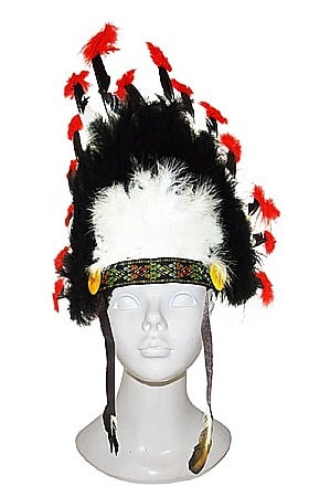 INDIENI - OBIECTE SI DECORATIUNI - Coif de indian cu pene