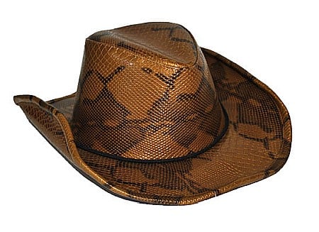 COWBOY WESTERN - Palarie model imitatie de piele de sarpe