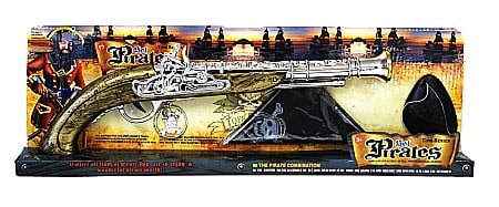 PIRATI - SET ARME SI DECORATIUNI - Set Pirati 4 Piese – Bandana, Masca ochi, Pistol, Cercel - cod 50533