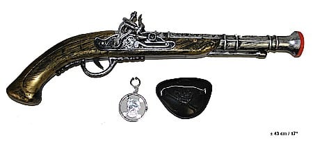 PIRATI - SET ARME SI DECORATIUNI - Set Pistol pirati cu petic ochi si cercel