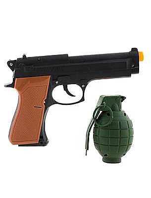 ARMY/POLICE/MARINE PARTY - PISTOL SI GRENADA FUNCTIONALA - SET JUCARIE COPII