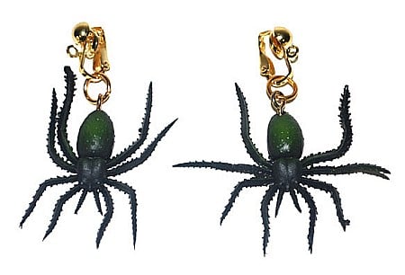 ARTICOLE DE MAKE-UP HALLOWEEN - Cercei cu clips Halloween in forma de paianjen – Accesorii petrecere