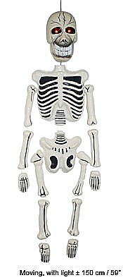 PAPUSI SI DECORATIUNI HORROR - Schelet Atârnător cu Mișcare și Sunet – Decor Animat pentru Halloween și Case Bântuite