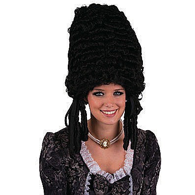PERUCI PETRECERE CARNAVAL - Peruca de epoca Madam de Pompadour - neagra