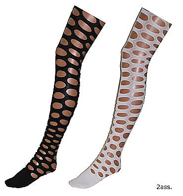CIORAPI MANUSI INCALTAMINTE - Dres adulti punk cu gauri - alb