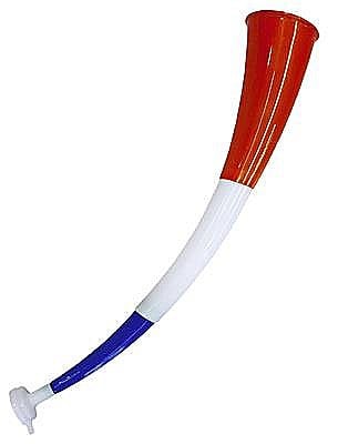 SUPORTERI MECIURI SPORT - VUVUZELA - RETRACTABILA 3 SEGMENTE  ALBASTRU/ALB/ROSU