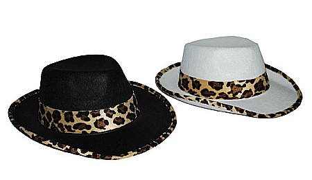 PALARIE - Palarie fetru animal print - alba