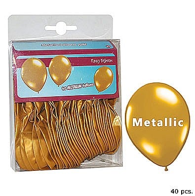 BALOANE MODELE DEOSEBITE - Baloane latex aurii - set 40 buc
