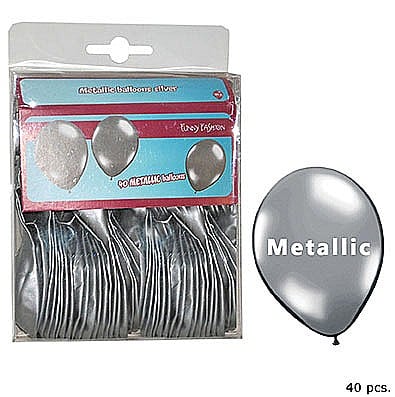 DECORATIUNI CRACIUN SI ANUL NOU - Baloane latex argintii - set 40 buc