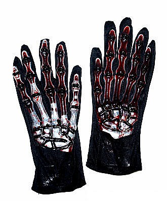 MANUSI COLANTI ACCESORII - MANUSI SKELET BLOOD HALLOWEEN