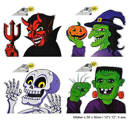 PAPUSI SI DECORATIUNI HORROR - Decor Fereastră Mașină Halloween – Autocolante Infricoșătoare pentru Geamuri Auto