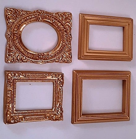 Salon - mobilier pentru casuta papusi si colectionari - Set de 4 rame vintage pentru tablouri - miniaturi papusi 1:12