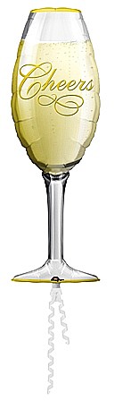 BALOANE SUPERSHAPE SI JUMBO - Balon in forma de pahar sampanie - Super Shape folie metalizata